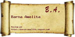 Barna Amelita névjegykártya